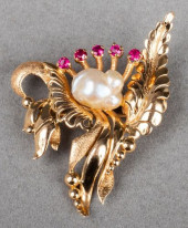 18K YELLOW GOLD BAROQUE PEARL