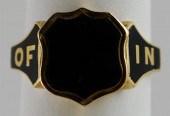 18K YELLOW GOLD BLACK ONYX AND