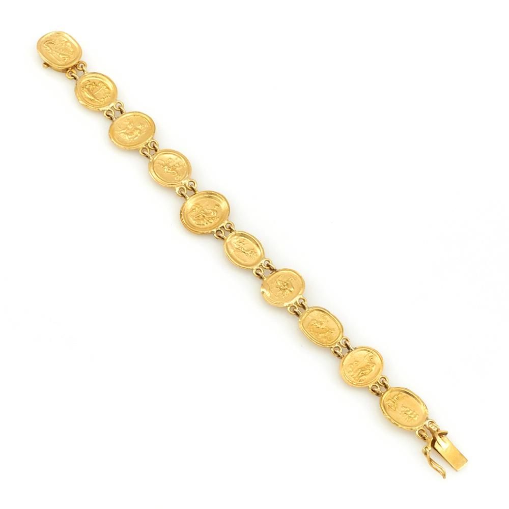 18K YELLOW GOLD BRACELET WITH ROMAN