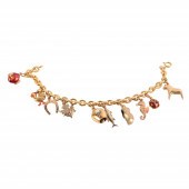 18K yellow gold charm bracelet