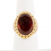 18K YELLOW GOLD & CITRINE DOME