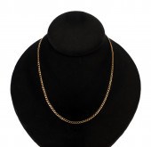 18K Yellow gold curb link chai