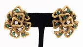18K YELLOW GOLD DIAMOND & EMER