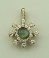 18K YELLOW GOLD DIAMOND AND CA