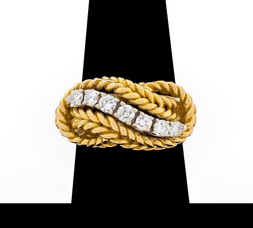 18K YELLOW GOLD DIAMOND KNOT