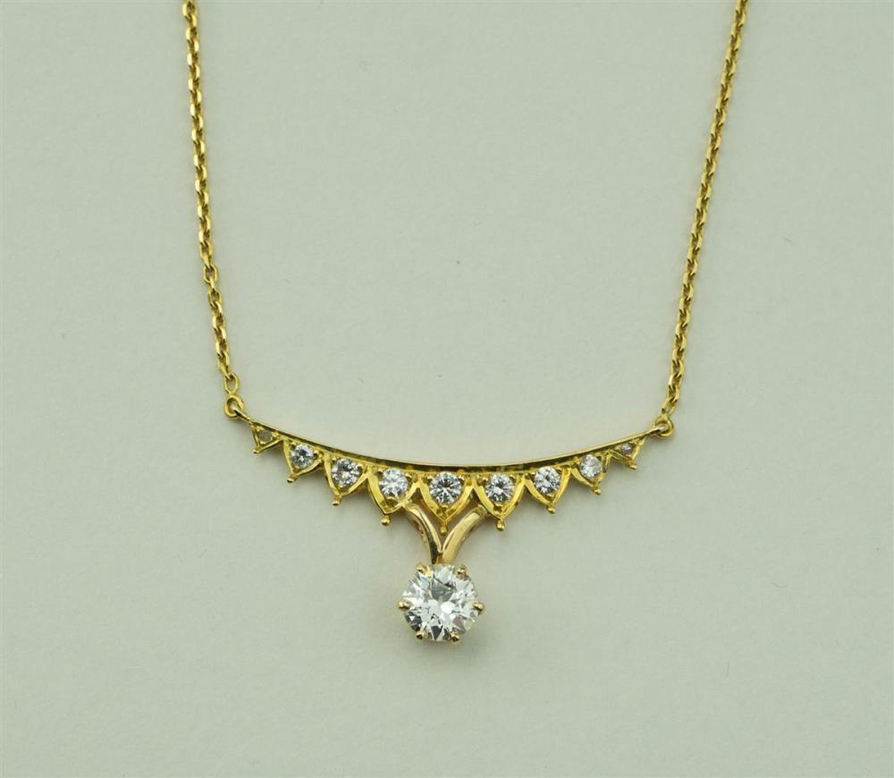 18K YELLOW GOLD DIAMOND NECKLACE18K