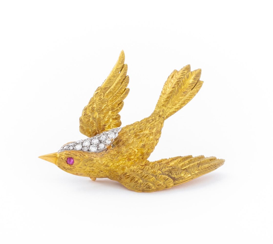 18K YELLOW GOLD DIAMOND RUBY