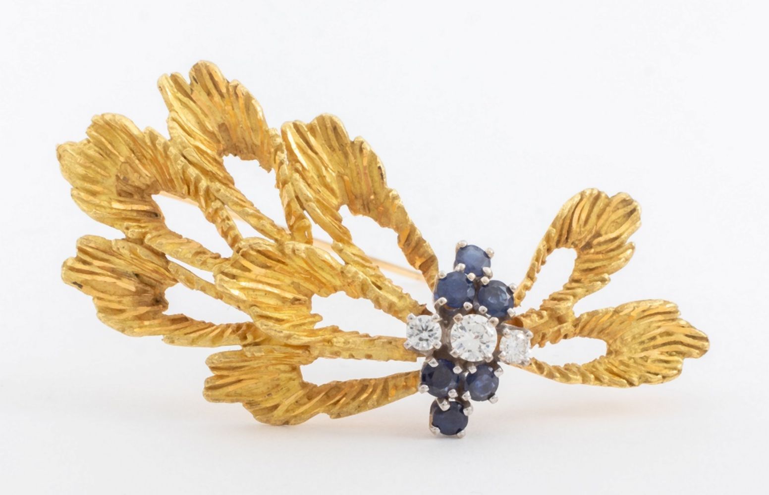 18K YELLOW GOLD DIAMOND SAPPHIRE