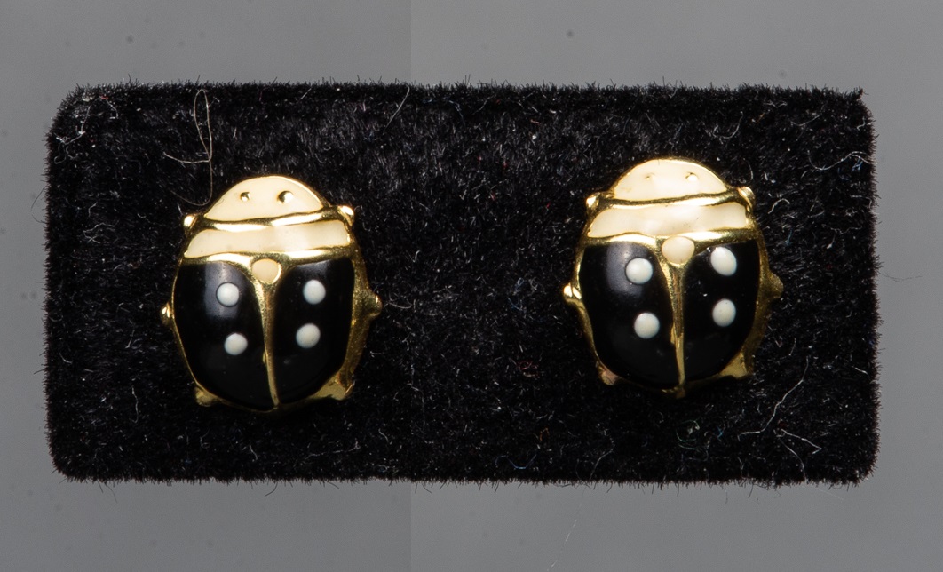18K YELLOW GOLD ENAMEL LADY BUG
