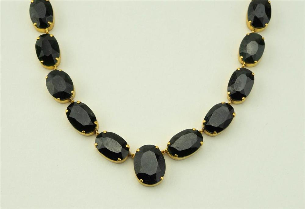 18K YELLOW GOLD FACETED BLACK