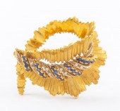 18K YELLOW GOLD FREEFORM SAPPH