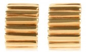 18K YELLOW GOLD GROOVED HALF H