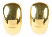 18K YELLOW GOLD HALF HOOP EARR