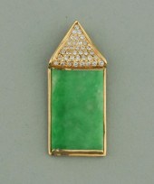 18K YELLOW GOLD, JADEITE JADE