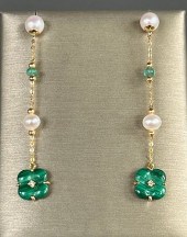 18K YELLOW GOLD, MALACHITE FLO