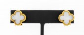 18K YELLOW GOLD MOP CLOVER EAR