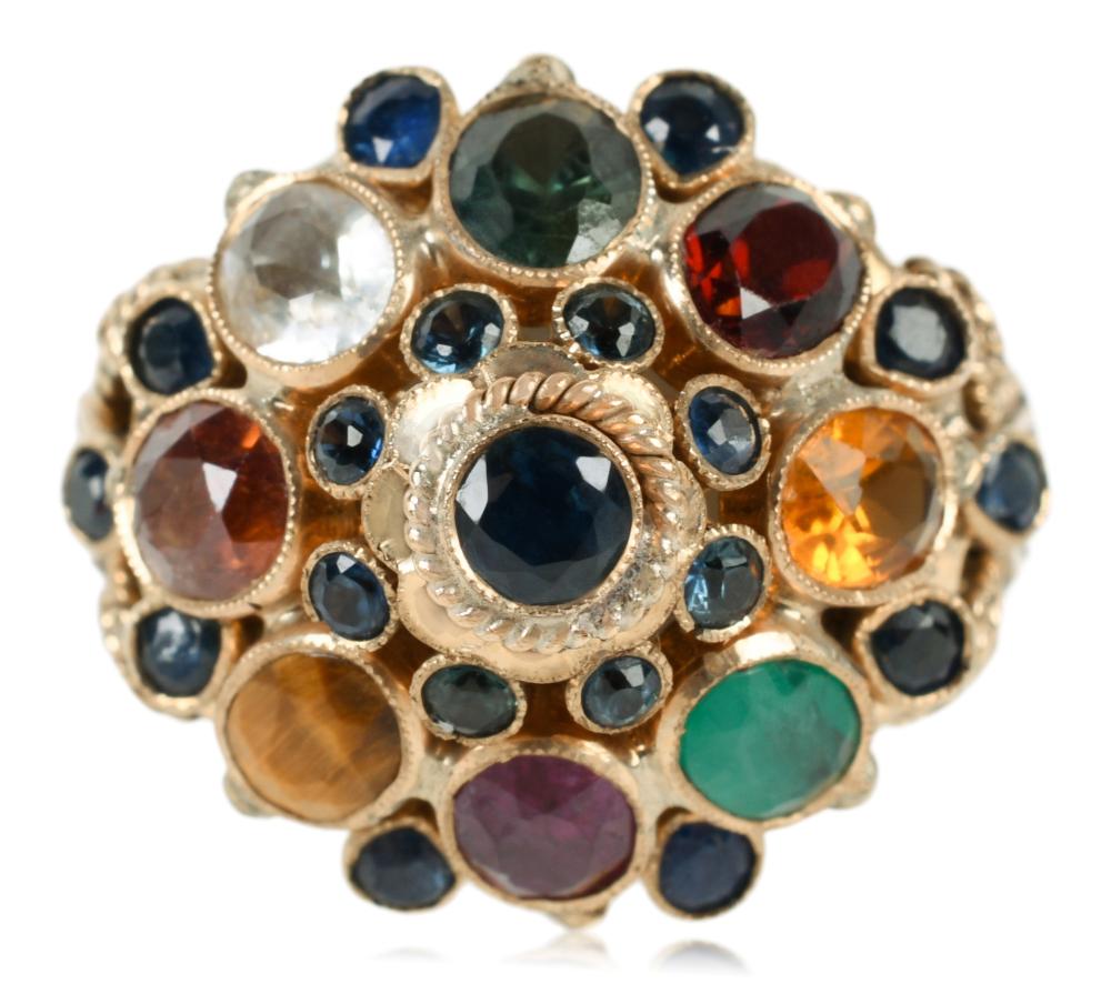 18K YELLOW GOLD MULTI-GEM THAI