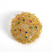 18K YELLOW GOLD MULTI-STONE SE