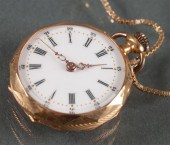 18K yellow gold open-face pend