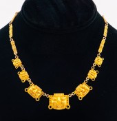 18K YELLOW GOLD PERUVIAN MASK