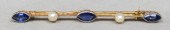 18K YELLOW GOLD & PLAT SAPPHIR