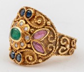 18K YELLOW GOLD PRECIOUS STONE