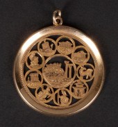 18K yellow gold reticulated ch