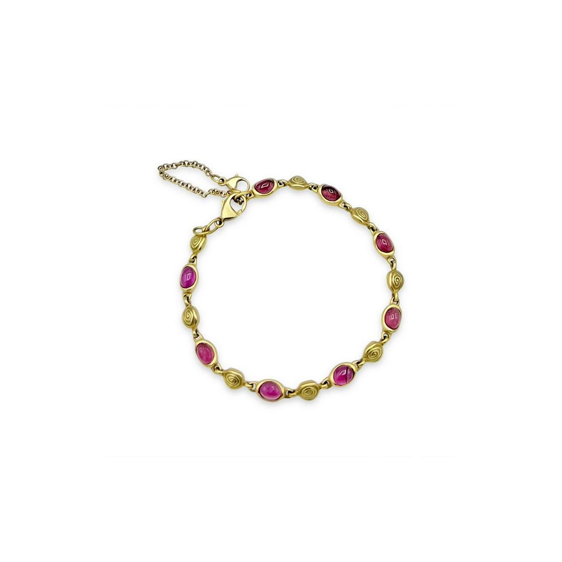 18K YELLOW GOLD RHODALITE GARNET