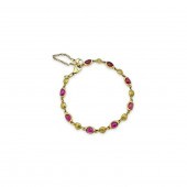 18K YELLOW GOLD RHODALITE GARN