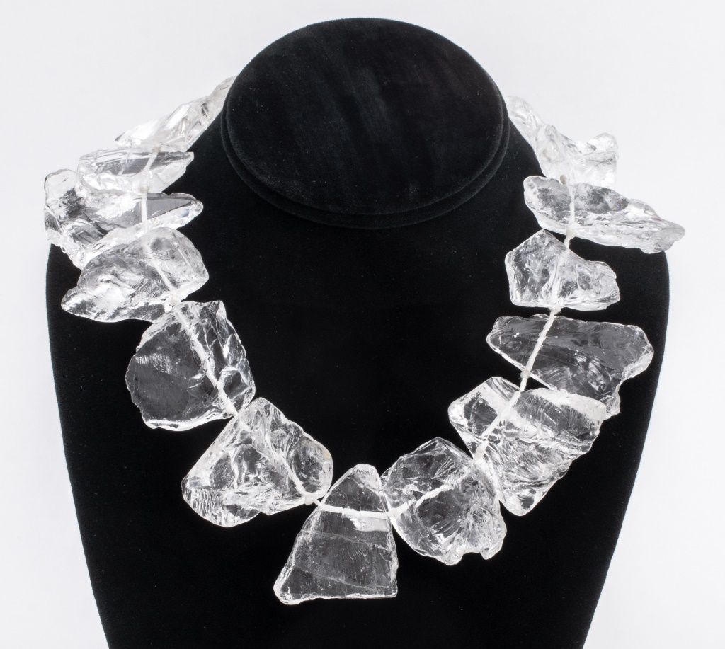 18K YELLOW GOLD ROCK CRYSTAL