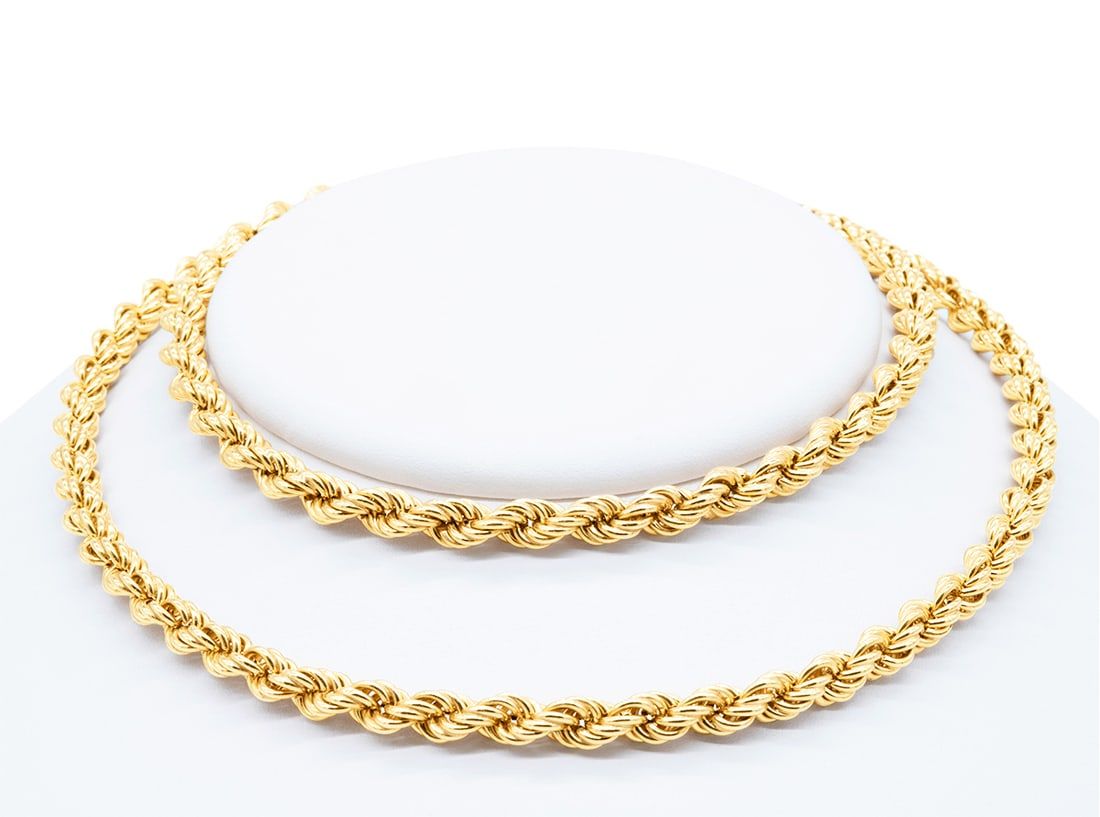 18K YELLOW GOLD ROPE NECKLACE18k