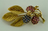 18K YELLOW GOLD RUBY AND SAPPH