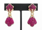 18K YELLOW GOLD RUBY DIAMOND D