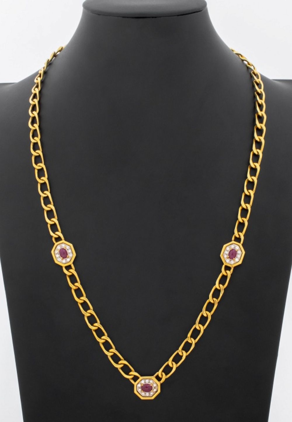 18K YELLOW GOLD RUBY DIAMOND