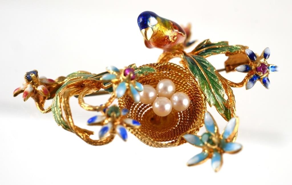 18K YELLOW GOLD RUBY EMERALD