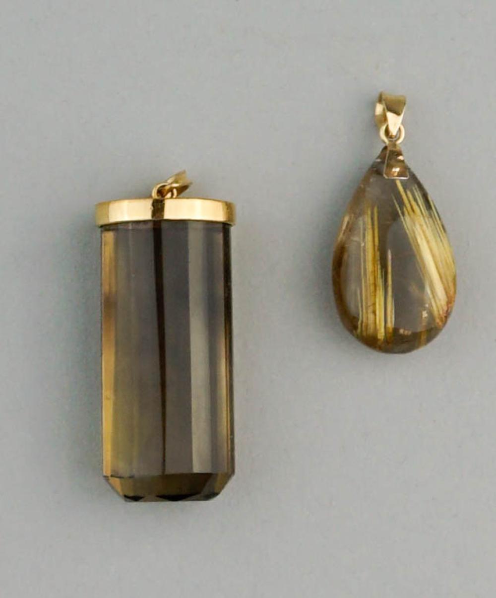 18K YELLOW GOLD RUTILATED QUARTZ