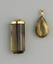 18K YELLOW GOLD RUTILATED QUAR
