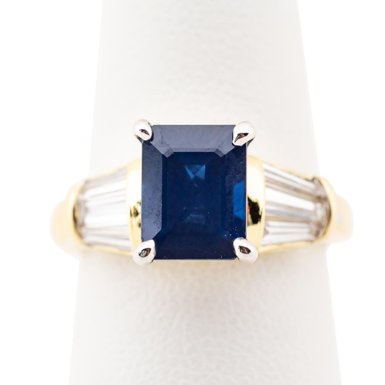 18K YELLOW GOLD, SAPPHIRE & DIAMOND