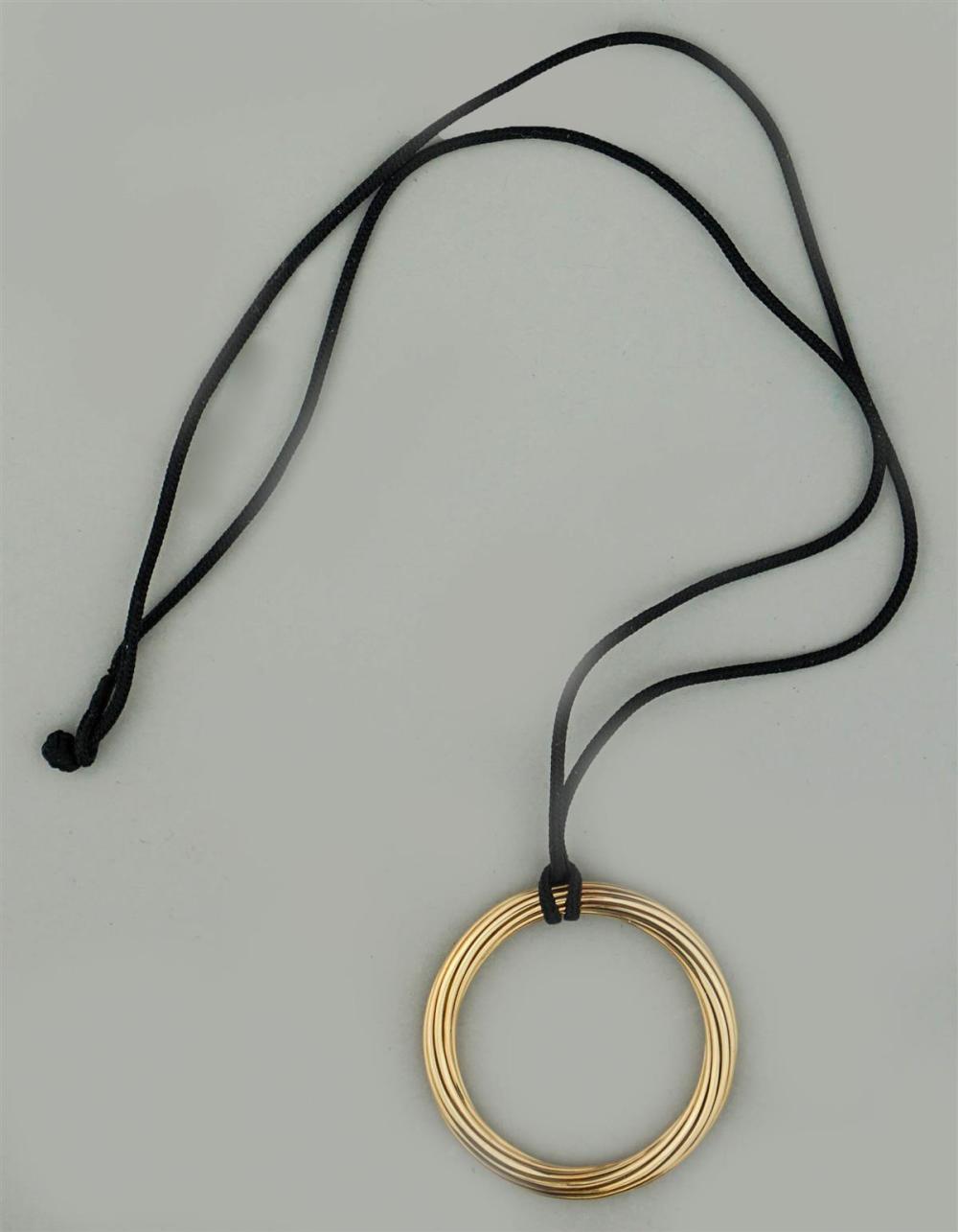 18K YELLOW GOLD SPIRAL WIRE PENDANT