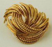 18K YELLOW GOLD SPRAY BROOCH18