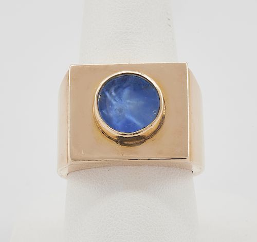 18K YELLOW GOLD & STAR SAPPHIRE