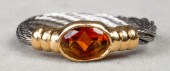 18K YELLOW GOLD & STEEL OVAL C
