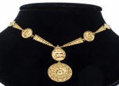 18K YELLOW GOLD TRIBAL DISC NE