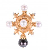 18K YELLOW GOLD WHITE AND TAHI