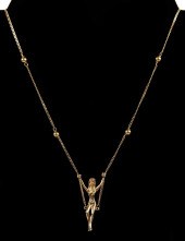 18K YG 1970S NUDE SWINGING LAD
