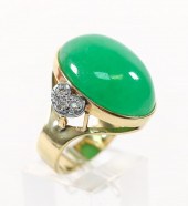 18K YG 28.28CT JADEITE RING, S