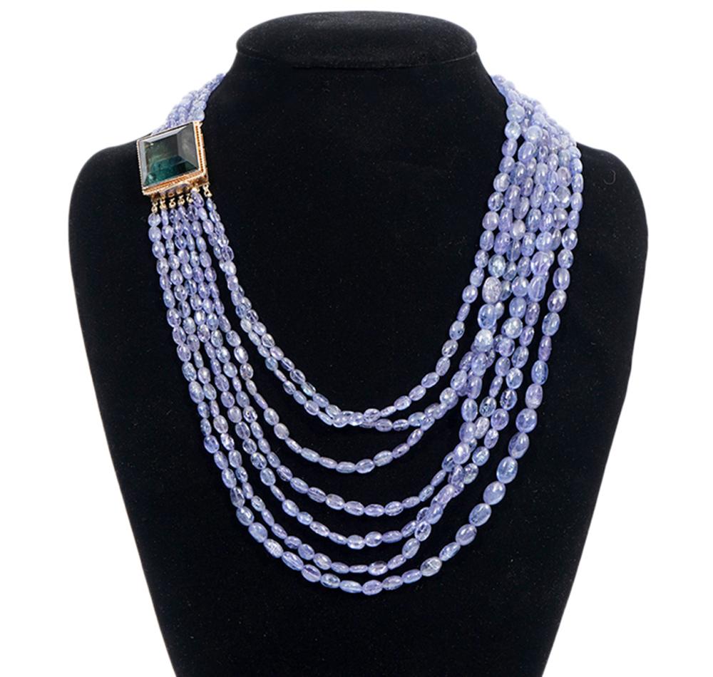 18K YG CHALCEDONY BEAD & GREEN