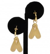18K YG CONTEMPORARY BEE HOOP E