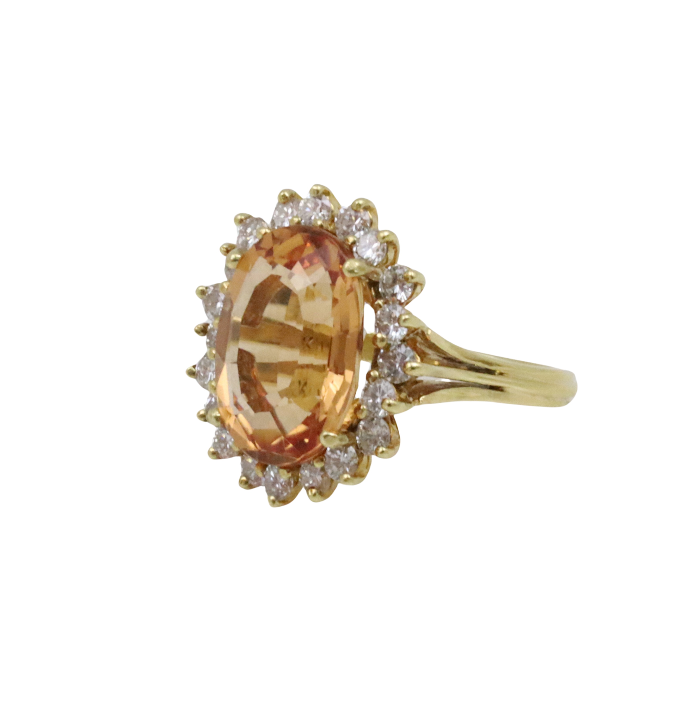 18K YG DIAMOND AND GOLDEN TOPAZ