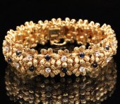 18K YG DIAMOND AND SAPPHIRE 7"